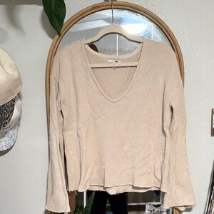 Amuse Society Beige V-Neck Sweater